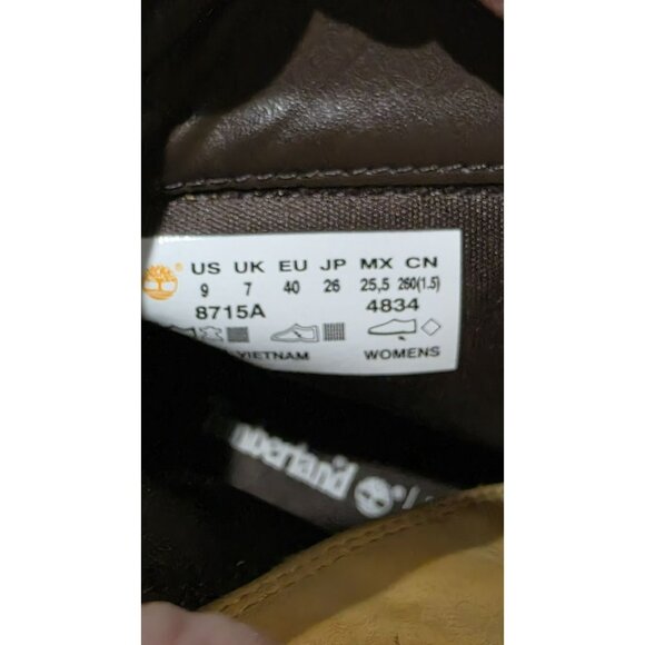 Timberland Boots Heeled Boots Wheat Leather Womens Size 9 Lace Tie 8715A Glancy - Picture 9 of 10